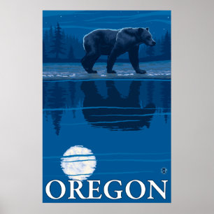 Björn i månsken - Oregon Poster