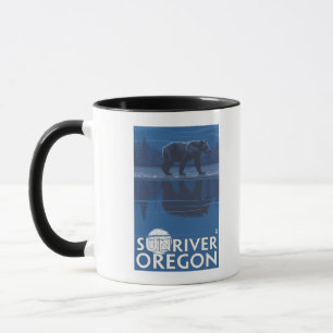 Björn i månsken - solflod, Oregon Mugg