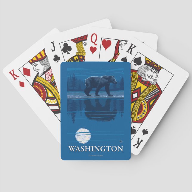 Björn i månsken - Washington Casinokort (Baksidan)