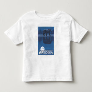 Björn i månsken - Yellowstone nationalpark Tee Shirt