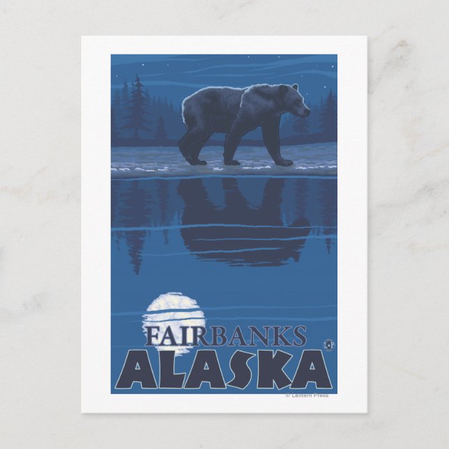Björn i Moonlight - Fairbanks, Alaska Vykort (Framsida)