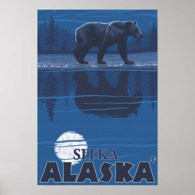 Björn i Moonlight - Sitka, Alaska Poster (Framsidan)