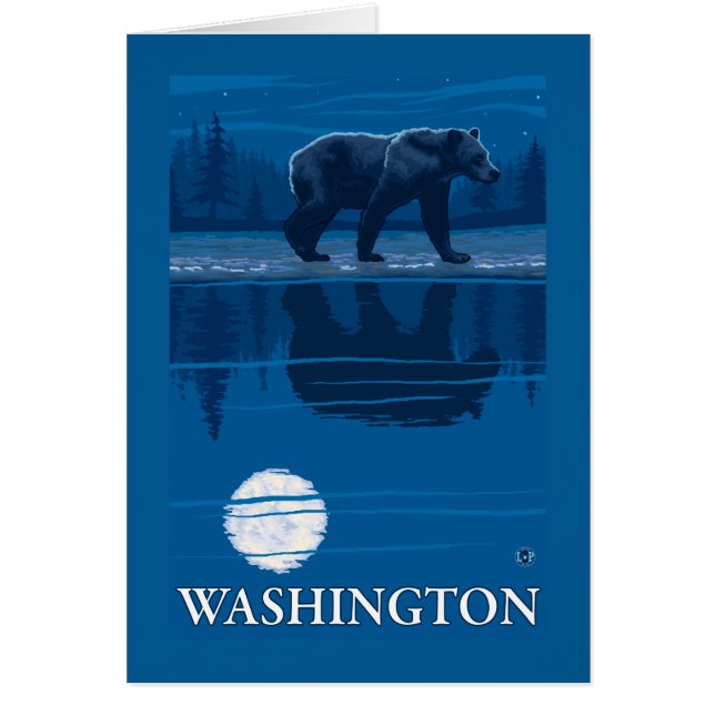Björn i Moonlight - Washington Hälsningskort (Framsidan)