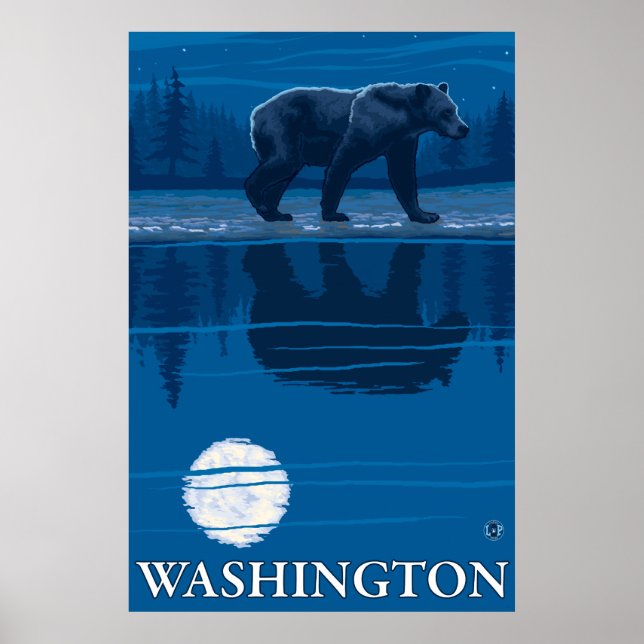 Björn i Moonlight - Washington Poster (Framsidan)