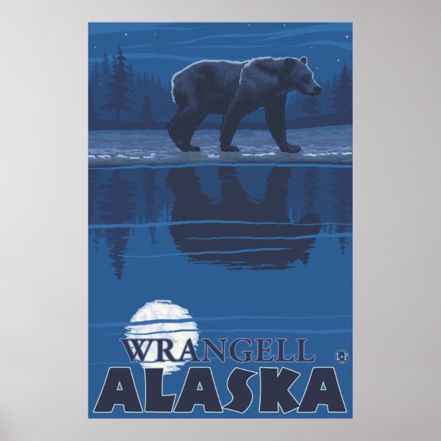 Björn i Moonlight - Wrangell, Alaska Poster (Framsidan)