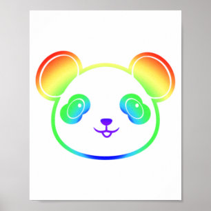 Björn i panda i Färgen av regnbågen Poster