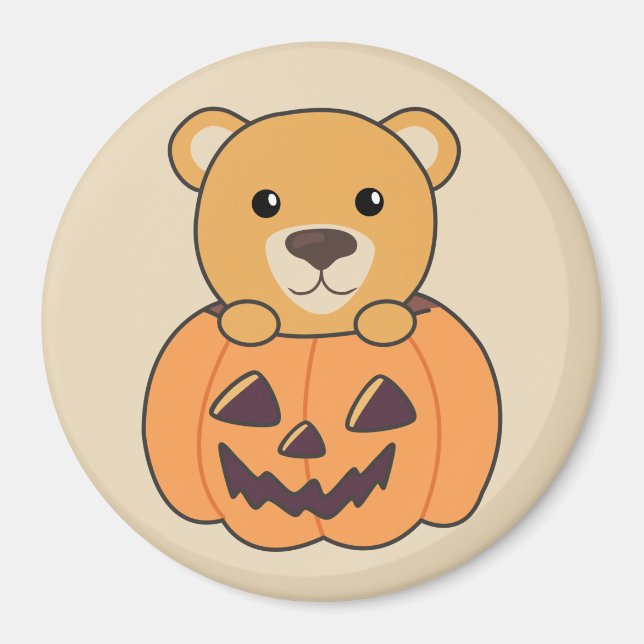 Björn i Pumpkin Sweet Bears Happy halloween Magnet (Framsidan)