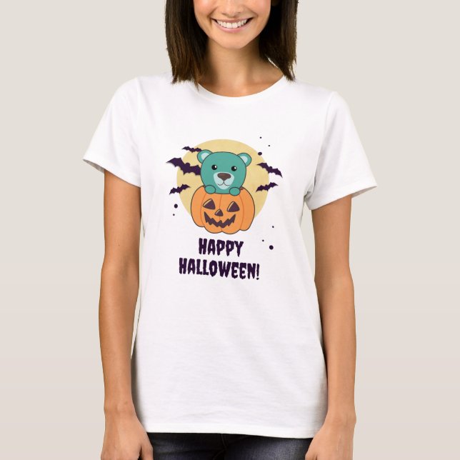 Björn i Pumpkin Sweet Bears Happy halloween T Shirt (Framsida)