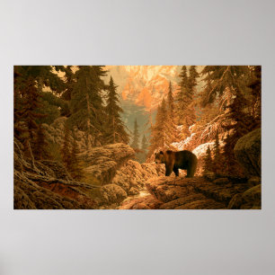 Björn i Rocky Mountainnas,brun,djur,grizz Poster