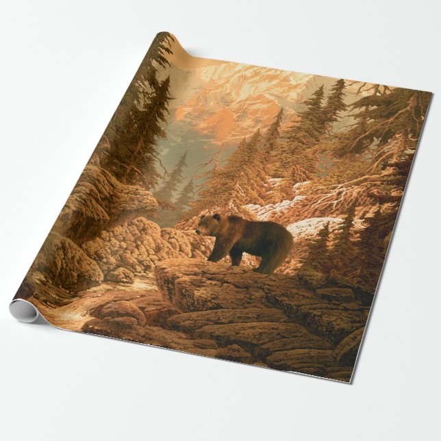 Björn i Rocky Mountainnas,brun,djur,grizz Presentpapper (Utrullad)