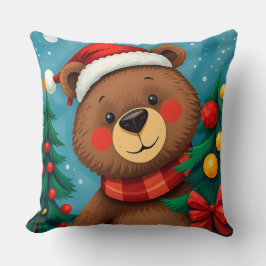 Björn i Santa Hat bland Julgranar Kudde