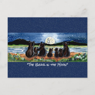 Björn i vykort för vimningsfärg i Måne