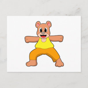 Björn i Yoga i stående ställning Vykort