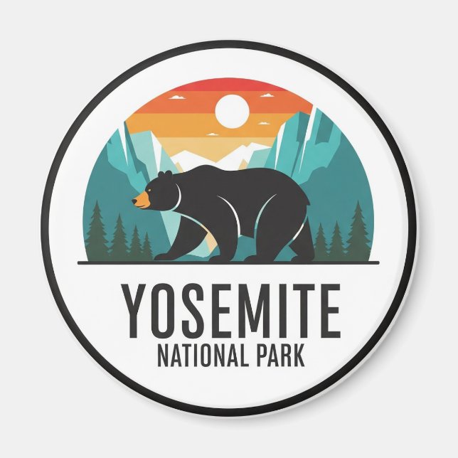 Björn i Yosemite nationalpark, halvdom Magnet (Framsidan)