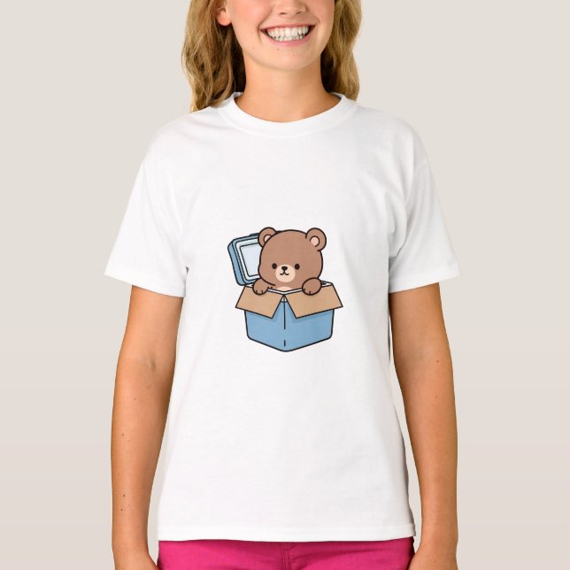 Björn Kids uppackning T Shirt (Framsida)
