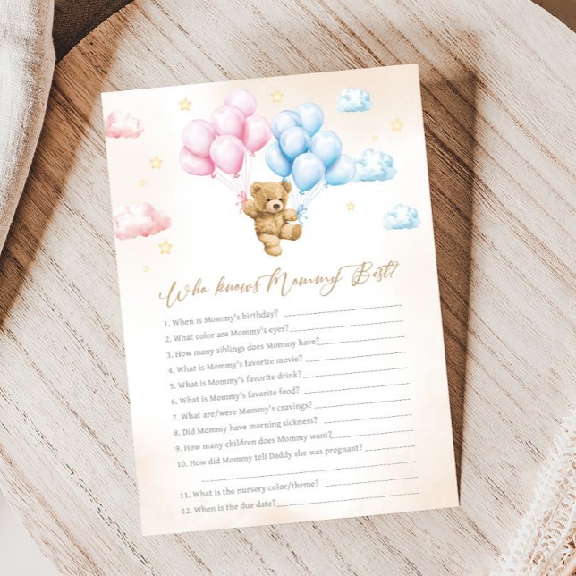 Björn Könsbestämning Vem Vet Spelet (Bear Gender Reveal Game)
