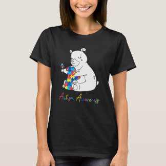 Björn Mamma Autism Medvetenhet Kramar Pussel Band T Shirt