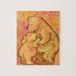 Björn mamma och Baby - Mors dag Pussel