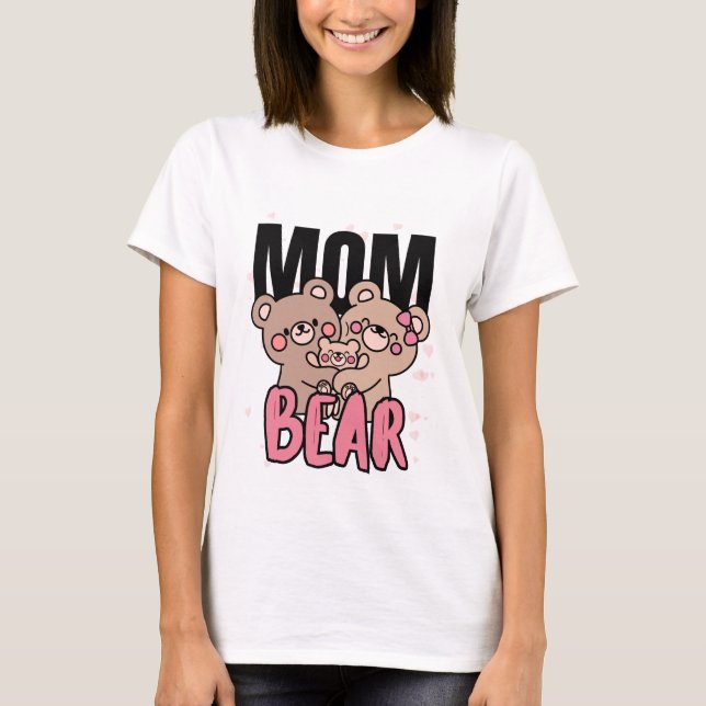 Björn-mamma Tröja Söt Grafisk Design (Framsida)