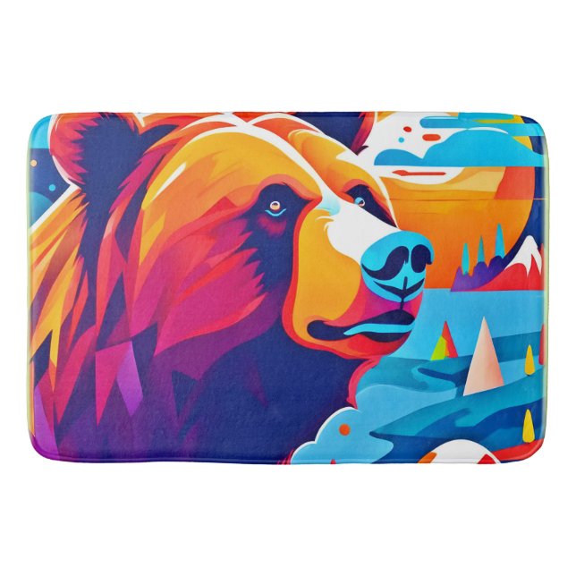 Björn, månbelyst scen badrumsmatta (Framsidan)