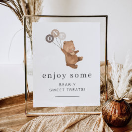 Björn med 3 bruna bubblor poster