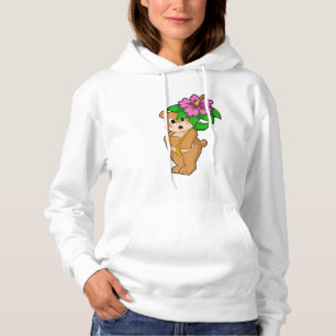 Björn med blomma Hibiscus T Shirt