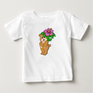 Björn med blomma Hibiscus T Shirt