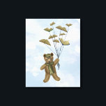 Björn med Bok Butterflies Canvastryck<br><div class="desc">Underhållning och fritid</div>