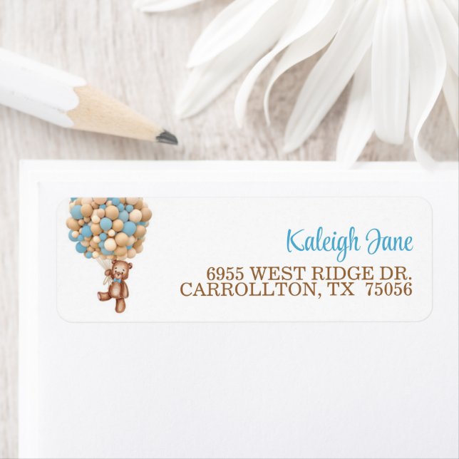 Björn med bubblans adressetikett returadress etikett (Insitu)