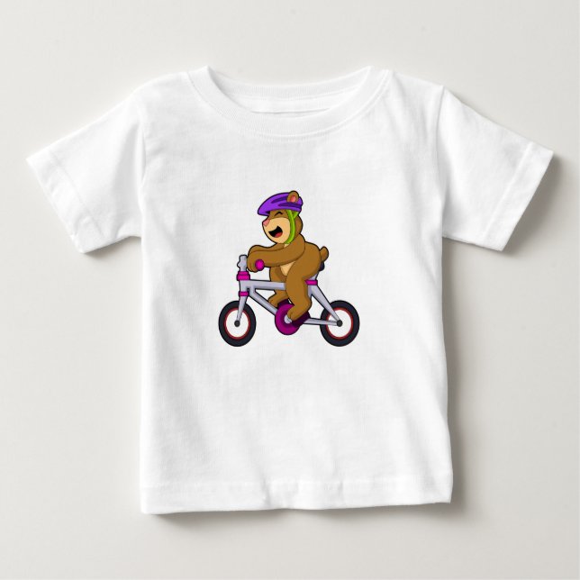Björn med cykel och hjälm t shirt (Framsida)