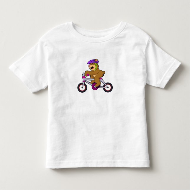 Björn med cykel och hjälm t shirt (Framsida)