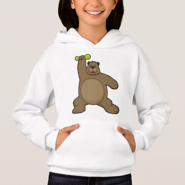 Björn med Dumbbell i Yoga Fitness T Shirt (Framsida)