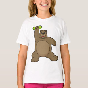 Björn med Dumbbell i Yoga Fitness T Shirt