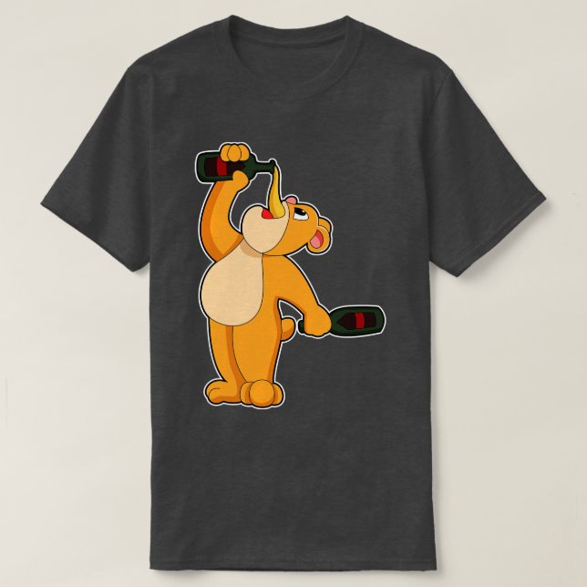 Björn med Flaska av öl T Shirt (Design framsida)