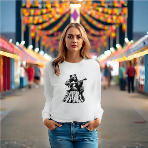 Björn med gitarr - Longsleeve T-Shirt för kvinnor