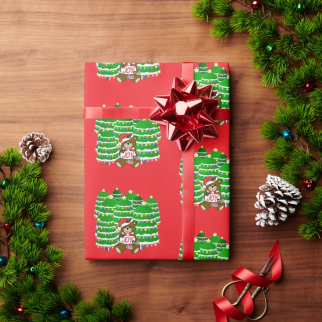 Björn med GLÄDJE jul  Presentpapper (Julgåva)