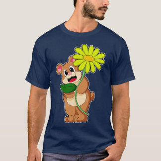 Björn med gul blomma t shirt