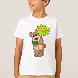 Björn med gult blomma t shirt