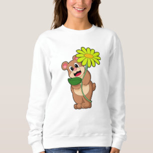 Björn med gult blomma t shirt