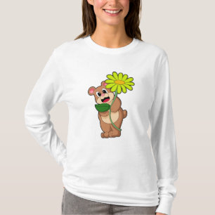 Björn med gult blomma t shirt