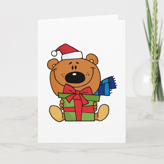 Björn med Helgdag och gåvor av Gift Helgkort (Framsida)
