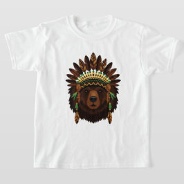 Björn med indiansk huvudbonad t shirt