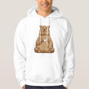 Björn med Kopp i kaffe Hoodie
