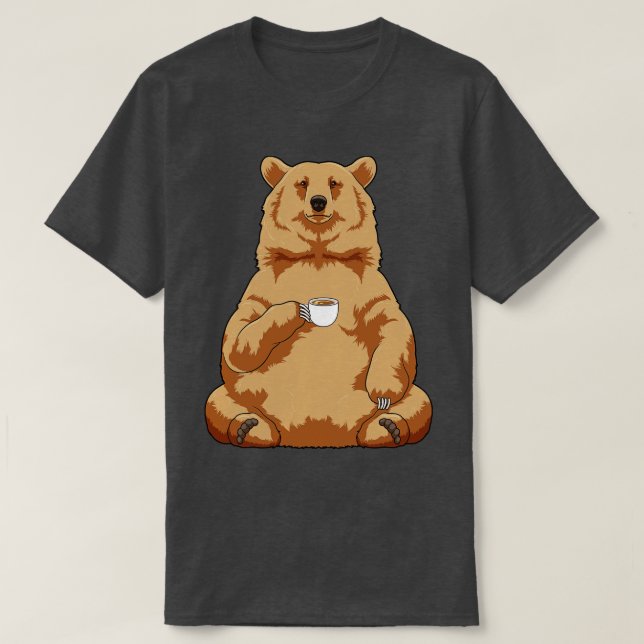 Björn med Kopp i kaffe T Shirt (Design framsida)