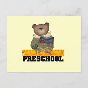 Björn med linjalernas Preschool-skjortor och prese Vykort