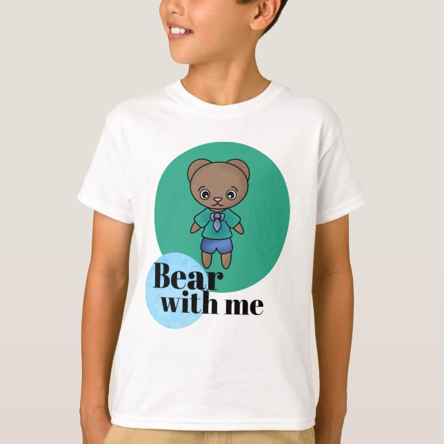 Björn med mig Little Teddy i Cute Clothes T Shirt (Framsida)
