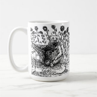 Björn med solblommor kaffemugg