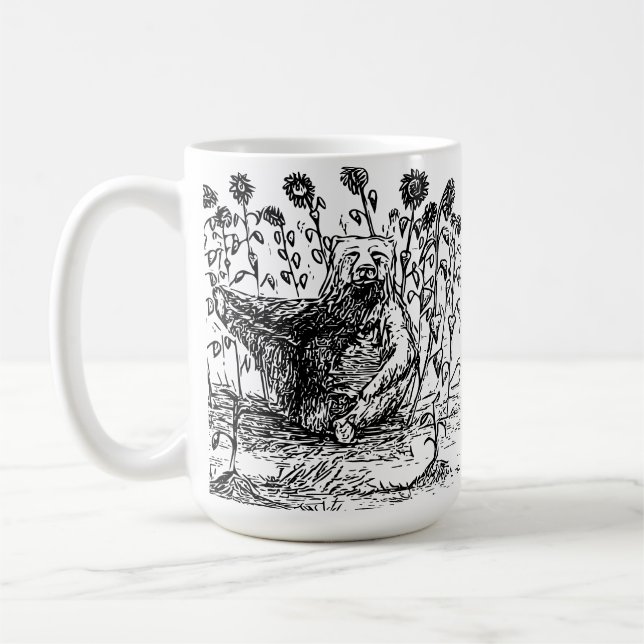 Björn med solblommor kaffemugg (Vänster)