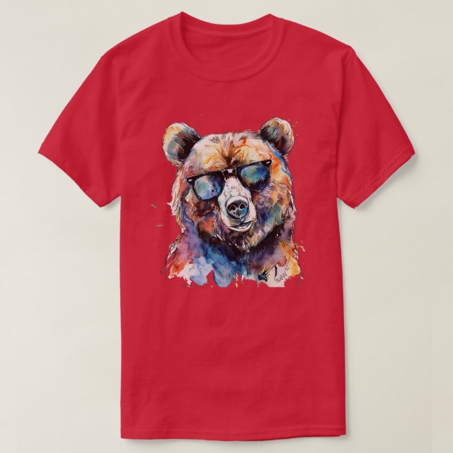 Björn med solglasögon TShirt T Shirt (Design framsida)