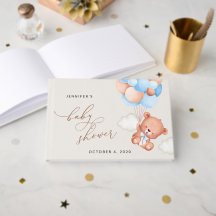 Björn, Nalle, blå ballonger, babyskor, baby